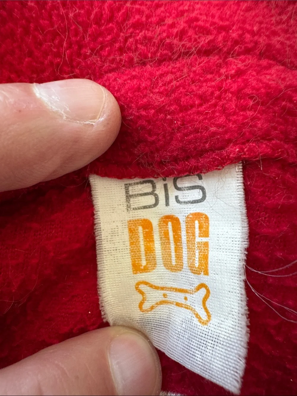 Red Fleece Dog Shirt with Bold DOG Lettering